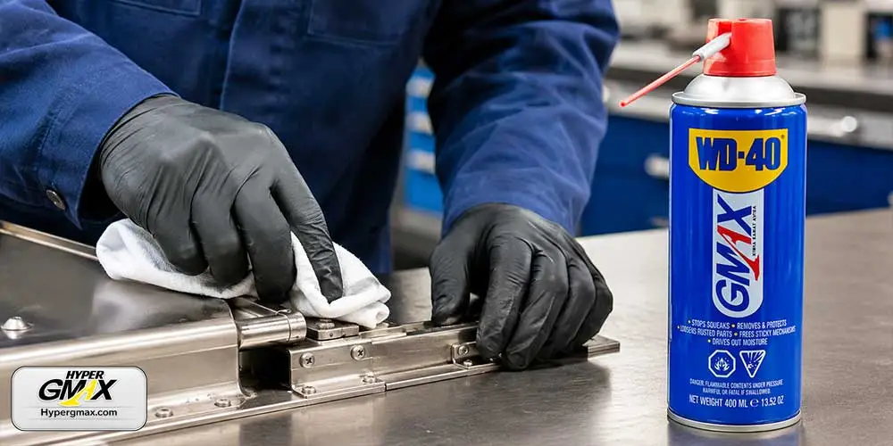 پاک کردن اضافات اسپری WD-40 پس از روانکاری قطعات فلزی