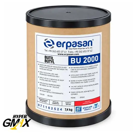 چسب بوتیل شیشه دوجداره BU 2000 مشکی ۷٫۴ کیلوگرم ارپاسان ترکیه